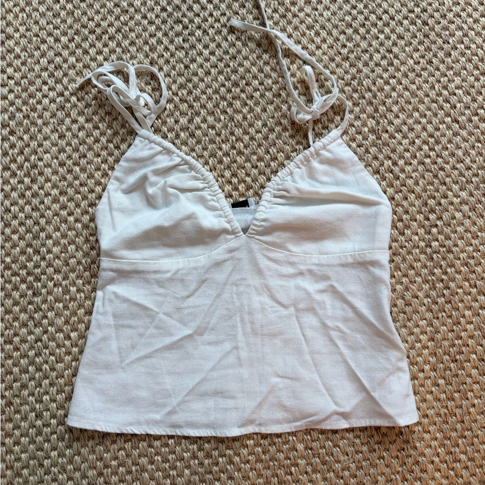 White linen tank